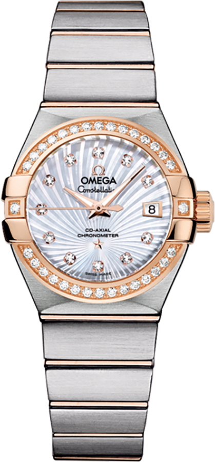 12325272055001 Omega Constellation Ladies White MOP Diamond Dial