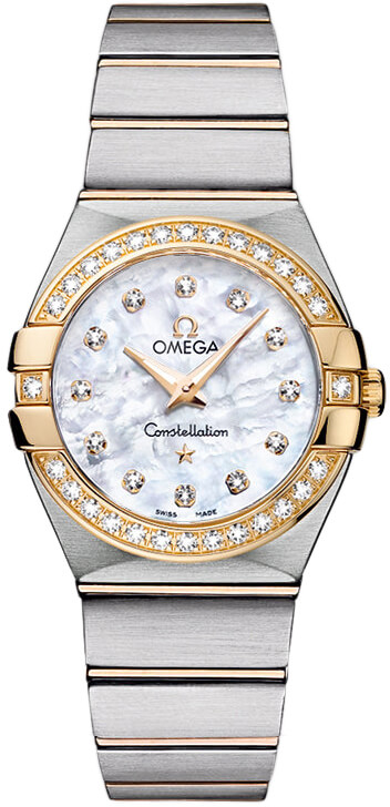 123.25.27.60.55.003 Omega Constellation Ladies White Mother of