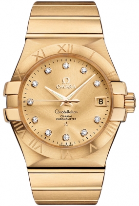 123.50.35.20.58.001 Omega Constellation Mens Solid Gold Diamond Watch