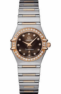 Omega Constellation 95 Brown Dial Diamond Bezel Women's Watch 1360.60.00