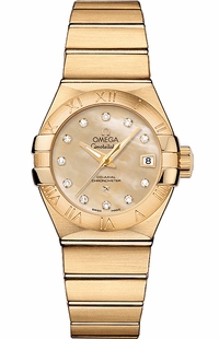 Omega Constellation Solid 18k Gold Luxury Women's Watch 123.50.27.20.57.002