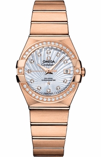 Omega Constellation Solid 18k Rose Gold Women's Watch 123.55.27.20.55.001