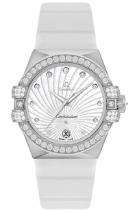 Omega Constellation Solid 18k White Gold Women's Watch 123.57.35.20.55.005