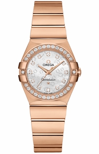 Omega Constellation Solid Rose Gold & Diamond Ladies Watch 123.55.27.60.55.015