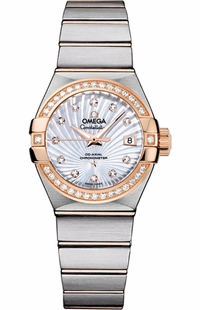 Omega Constellation Steel & 18k Rose Gold Women's Watch 123.25.27.20.55.001