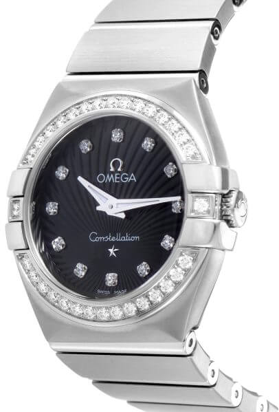 123.15.27.60.51.001 Omega Constellation Ladies Diamond Black Watch