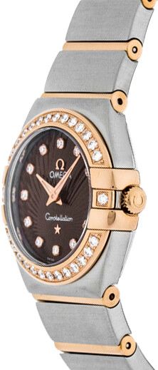 中古 オメガ OMEGA 123.25.24.60.63.001 ブラウン /ダイヤモンド レディース 腕時計 OMEGA - 中古 オメガ OMEGA 123.25.24.60.63.001 ブラウン