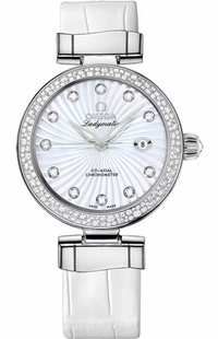 Omega De Ville Ladymatic 34mm Diamond Bezel Watch 425.38.34.20.55.001
