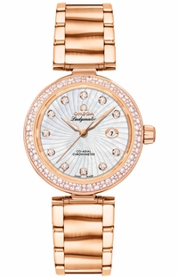 Omega De Ville Ladymatic Rose Gold Diamond Women's Watch 425.65.34.20.55.003