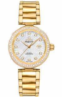 Omega De Ville Ladymatic Solid 18k Yellow Gold Diamond Women's Watch 425.65.34.20.55.004