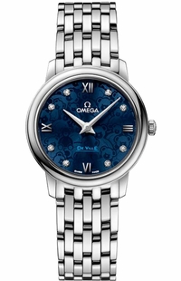 Omega DeVille 27.4MM Ladies Steel, Gold, Diamonds & Pearl
