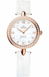 Omega De Ville Prestige Mother of Pearl Diamond Women's Watch 424.58.27.60.55.002