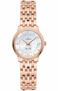 Omega De Ville Prestige Quartz 18k Rose Gold Women's Watch 4116.75.00