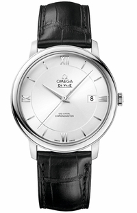 Omega De Ville Prestige Silver Dial Black Leather 39.5mm Men's Watch 424.13.40.20.02.001