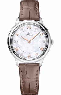 Omega De Ville Prestige White Mother of Pearl Women's Watch  434.13.30.60.55.001