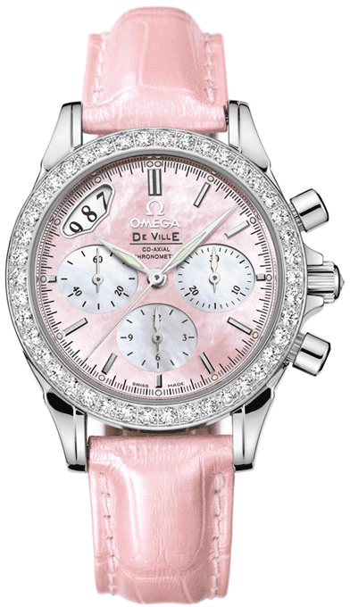 4877.74.34 Omega DeVille Chrono Ladies Pink Pearl Automatic