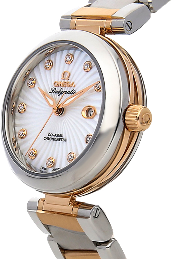 425.20.34.20.55.001 Omega DeVille Ladymatic White MOP Diamond Dial