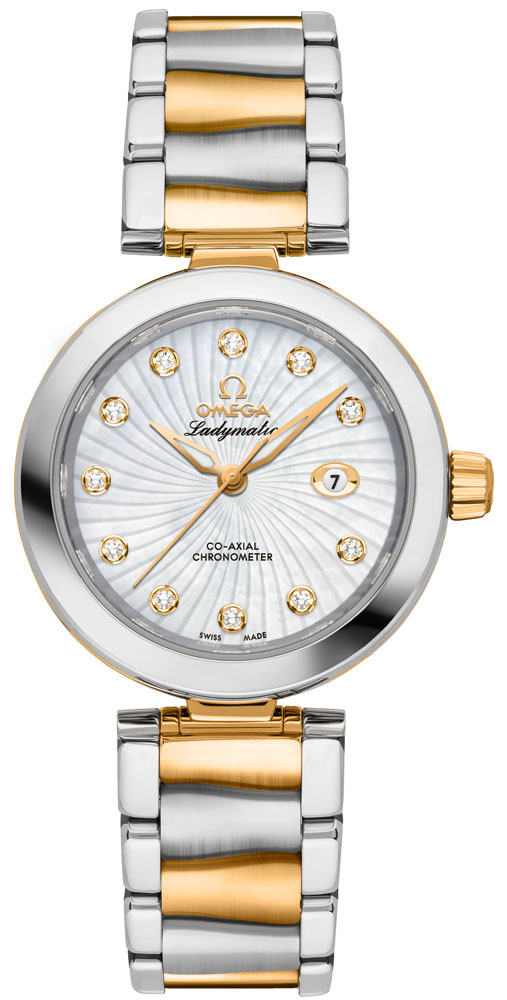 425.20.34.20.55.002 Omega DeVille Ladymatic White MOP Diamond Dial