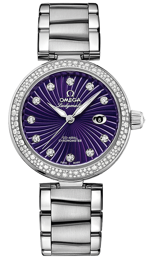 425.35.34.20.60.001 Omega DeVille Ladymatic Purple Diamonds