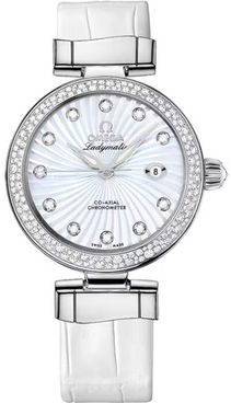 Omega De Ville Ladymatic 34mm Diamond Bezel Watch 425.38.34.20.55.001