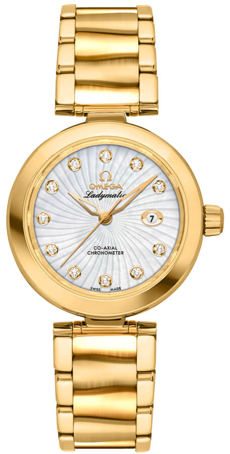 425.60.34.20.55.002 Omega DeVille Ladymatic Solid Gold Diamond Watch