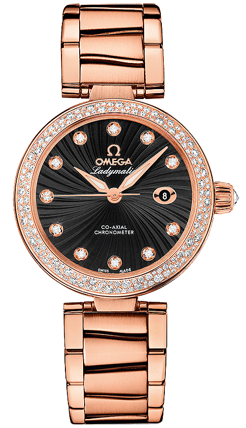 425.65.34.20.51.001 Omega DeVille Ladymatic Ladies Black Diamond