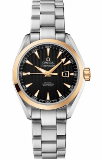 Omega Seamaster Aqua Terra Black Dial Gold & Steel Women's Watch 231.20.34.20.01.004