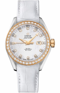 Omega Seamaster Aqua Terra Co-Axial Diamond and White Pearl Women's Watch 231.28.34.20.55.001