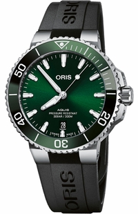 Oris Aquis Date Green Dial Stainless Steel Men's Watch 73377324157RS