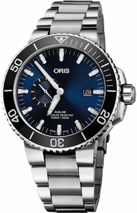 Oris Aquis Small Second, Date Blue Dial Diving Watch 74377334135MB