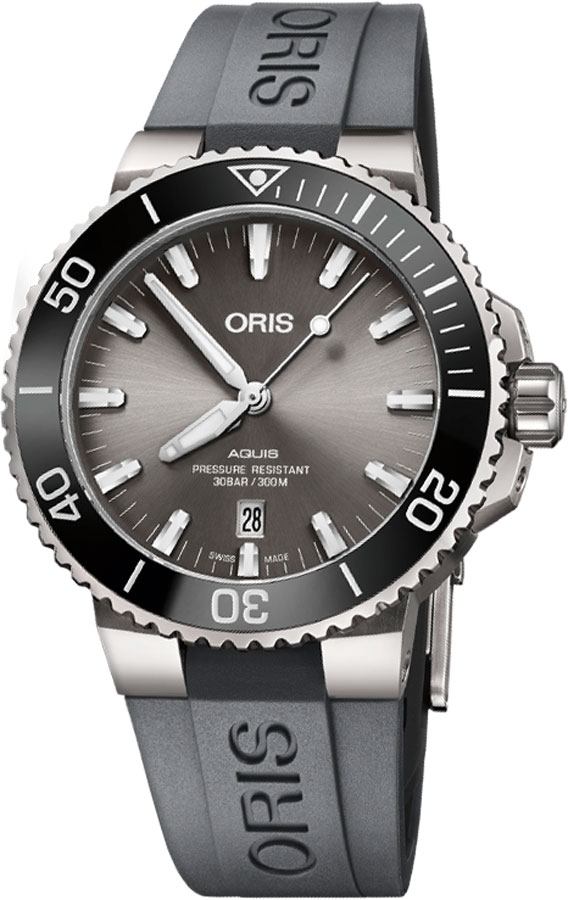 Oris Aquis Titanium Date Grey Dial Men's Watch 73377307153RS-GREY