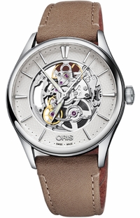 Oris Artelier Skeleton 73477214051LS-BEIGE