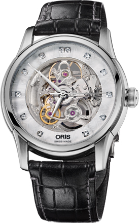 ルリ 73476704019LS Oris Artelier Skeleton Diamonds Mens Watch