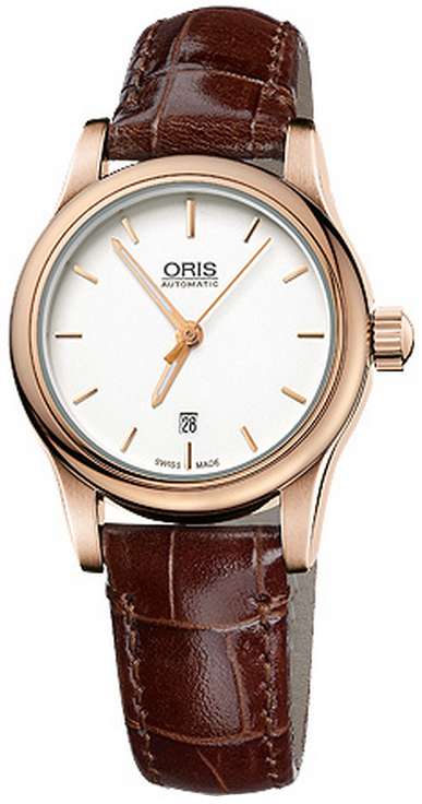 Brand New Oris Classic Date 56176504851LS Silver Dial Brown Strap Automatic  Movement