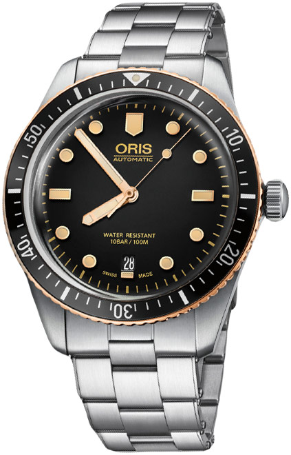 01 733 7707 4354-07 8 20 18 Oris Divers Black Dial Men's Watch