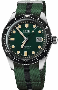 Oris Divers Sixty-Five Green Dial Men's Watch 73377204057FS