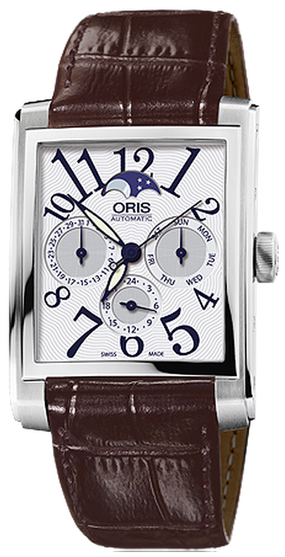 58176584061LS Oris Rectangular Complication Watch for Men Silver Dial ...