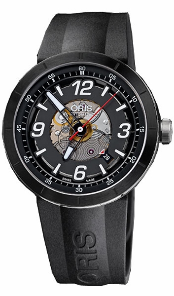 Oris TT1 Engine Date Skeleton Black Dial Silver Steel Strap Watch for Men - 0173377524124-0782408