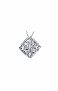 Pave Diamond Cluster Pendant, 0.2 Carat on 14k White Gold 3PP020CL1W