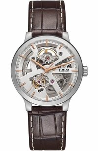 Rado Centrix Automatic Silver Skeleton Dial Brown Leather Men's Watch R30179105