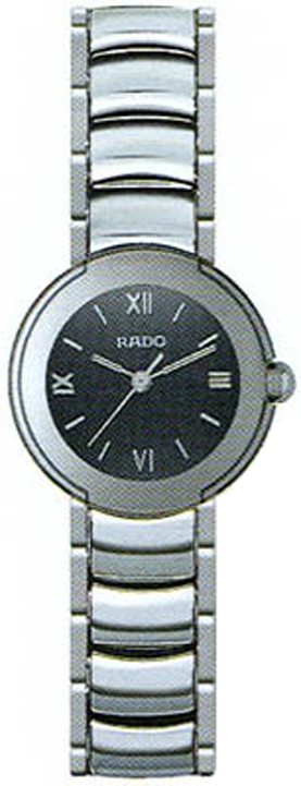 R22594152 Rado Coupole Ladies Steel and Platinum Ceramic Battery