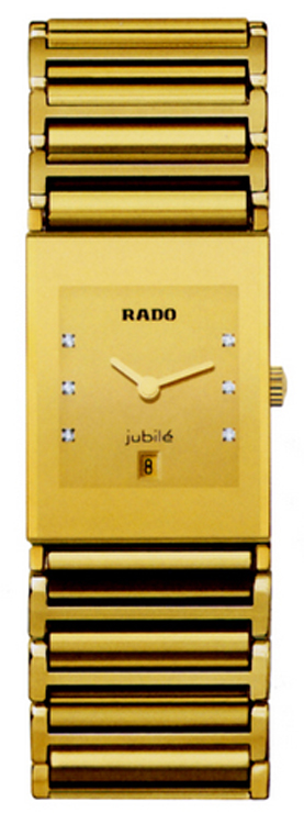 Rado Integral Midsize Watch Model R20791732 Gold Tone Case and