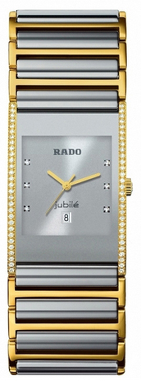 Rado Integral Large Watch Model R20793702 Platinum Tone Case and