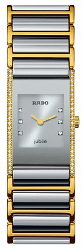 Rado Integral Watch Mini Model R20795702 Platinum Tone Case and
