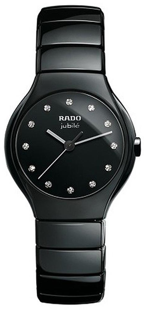 R27655762 Rado True S Jubile Womens Black Tone Ceramic Watch