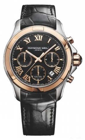 New Raymond Weil Parsifal 7260-SC5-00208 Automatic Black Dial Rose