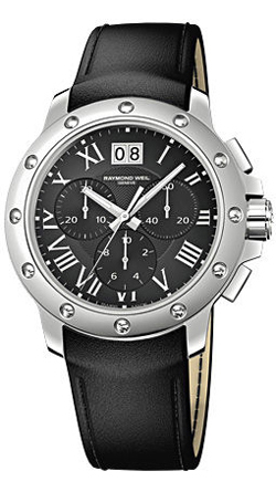 4899-STC-00208 Raymond Weil Tango Black Leather Chronograph Watch