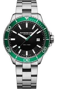 Raymond Weil Tango Green Bezel Men's Watch 8260-ST7-20001