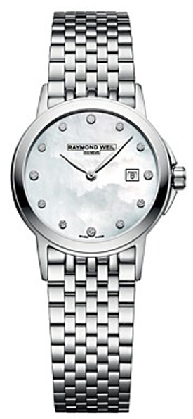 NEW Raymond Weil 5966-ST-97001 Tradition Womens White MOP Diamond Dial ...