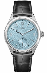 Rolex 1908 Platinum Case Black Strap Men's Watch 52506-0003